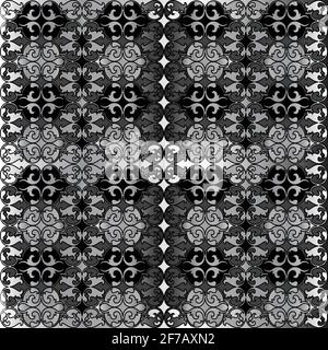 Silver tapestry with damask motifs Stock Vector