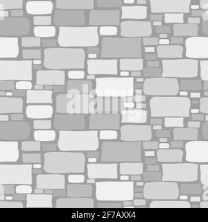 Cartoon gray stone wall seamless background Stock Vector