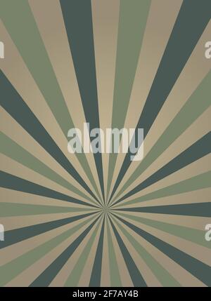 Sunlight narrow retro faded grunge background. dirty grey and green color burst background. Vector illustration. Sun beam ray vertical background. Old Stock Vector