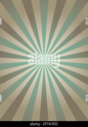 Sunlight narrow retro faded grunge background. dirty grey and green color burst background. Vector illustration. Sun beam ray vertical background. Old Stock Vector