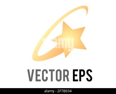 The isolated Vector cartoon-styled stylized star swirling in a yellow ring circle, feeling dizzy cartoon symbol Stock Vector