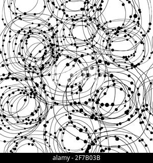 Abstract network background made of doodle circles with dots Stock Vector