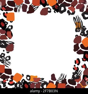 Animal vector frame. Abstract border on white background Stock Vector