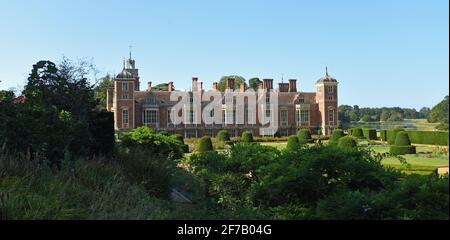 The Gardens of Blickling Hall Norfolk on a sunny day house and garden. Stock Photo
