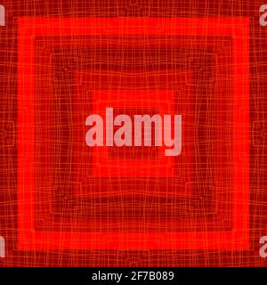 Geometrical background with red squares and thread motifs Stock Vector