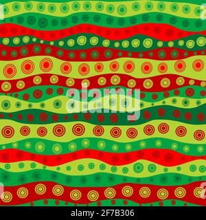 Wavy geometric background with circles Stock Vector