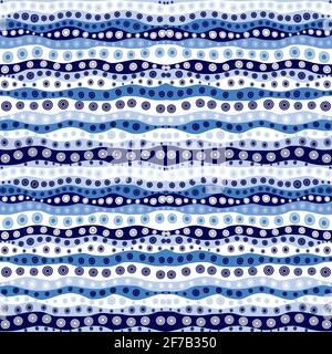 Abstract blue wavy ocean background Stock Vector