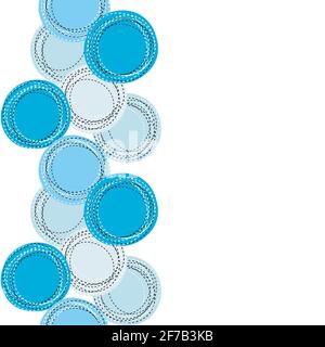 Blue sewing round shapes and place for text Stock Vector