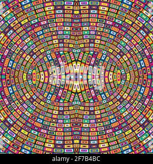 Mosaic geometric background with optical effect Stock Vector