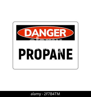 Danger propane gas symbol label. Flammable hazard sign gas Stock Vector