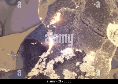 Gold and purple shining abstract marble background. Vector texture in alcohol ink technique with glitter. Template for banner, poster design. Fluid ar Stock Vector