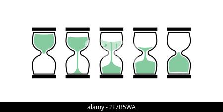 Sand clock time icon. Hour glass sand watch timer. Hourglass illustration flat sandclock Stock Vector
