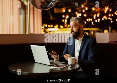 Businessman in cafe Stock Photo