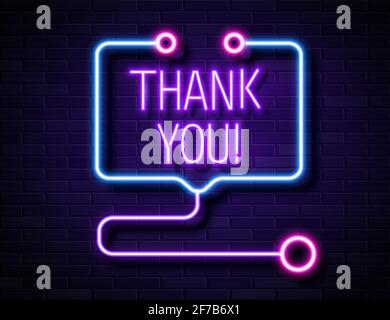 Grateful Thank You Realistic Neon Sign to doctors, nurses, healthcare workers Stock Vector