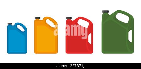 Gasoline fuel canister vector icon. Petrol can gallon gas tank fuel container Stock Vector