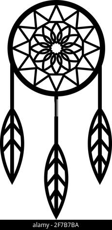 Native dream catcher icon outline vector. Aztec feather 15205213