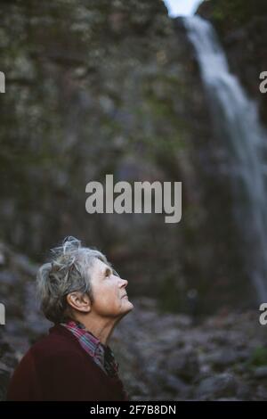Senior woman looking away Stock Photo