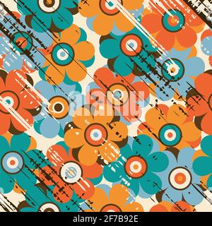 Grunge vintage floral seamless pattern Stock Vector