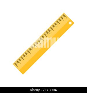 Ruler 5 inch icon in flat style. Meter measure instrument vector ...