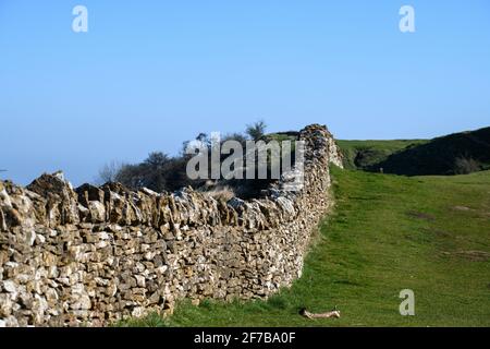 Old stone wall in the English Countryside Stock Photo