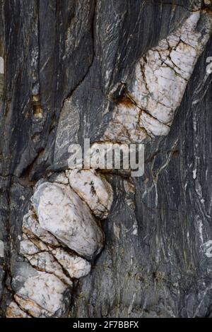 Single Quartz Veins in Rock #3 Stock Photo