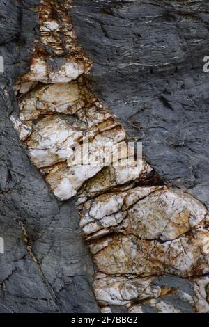 Single Quartz Veins in Rock #2 Stock Photo