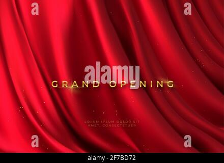 Grand opening banners with red ticker tape and transparent air balloons  with gold confetti inside Stock Vector by ©Happymia 92129154