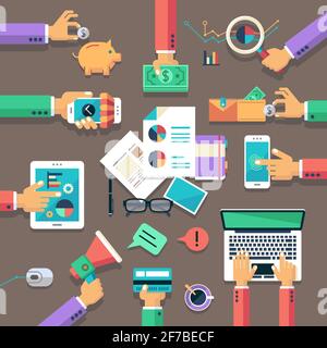 Flat design illustration concept for business,finance and office elements. Stock Vector