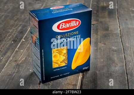 BARILLA products. Italian Italian spaghetti number 5. Barilla group  produces several kinds of pasta and it is the world's leading pasta maker  Stock Photo - Alamy