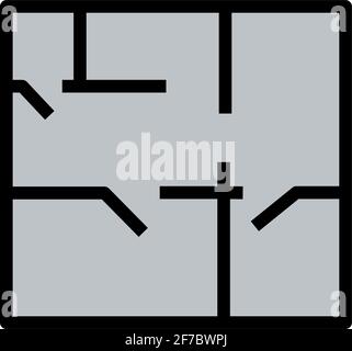 Icon Of Apartment Plan. Editable Bold Outline With Color Fill Design. Vector Illustration. Stock Vector