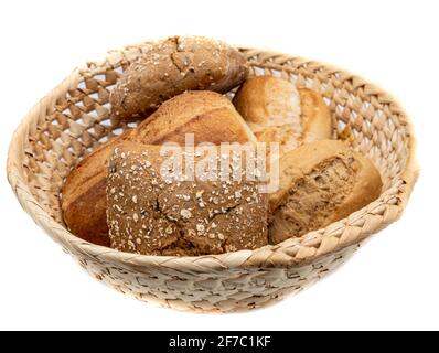 Roll basket isolated on white background Stock Photo