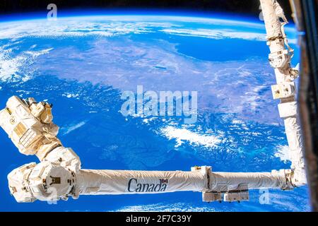 The beauty of planet Earth seen from space. Digital Enhancement. Elements of this image furnished by NASA
