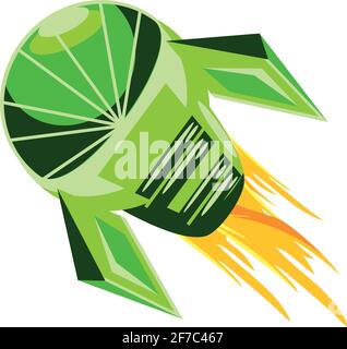 launching rocket space Stock Vector