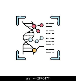 Dna identification olor line icon. ID and verifying person. Pictogram for web page, mobile app, promo. UI UX GUI design element. Editable stroke. Stock Vector
