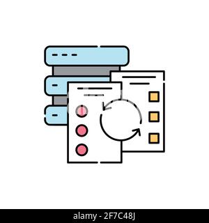 Data verification olor line icon. ID and verifying person. Pictogram for web page, mobile app, promo. UI UX GUI design element. Editable stroke. Stock Vector