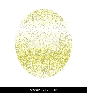 Vector abstract background in the form of an ellipse or egg dotted texture in yellow colors Stock Vector