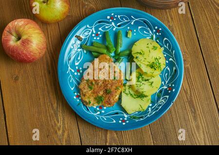 Costillas de cerdo a la Riojana - Pork chops in La Rioja Stock Photo