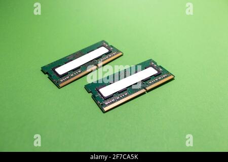 ram memory ddr4 sodimm isolated chroma key template replacement service electronics Stock Photo