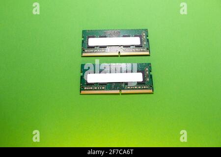 ram memory ddr4 sodimm isolated chroma key template replacement service electronics Stock Photo