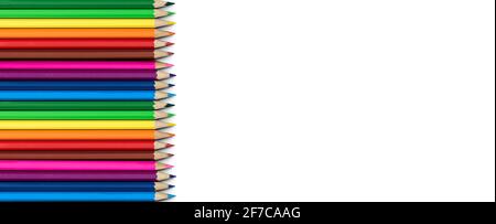 Color pencils on white background. Stock Photo