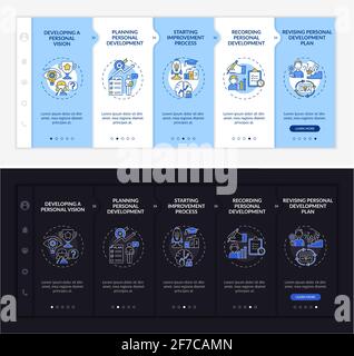 Personal development progress onboarding vector template Stock Vector