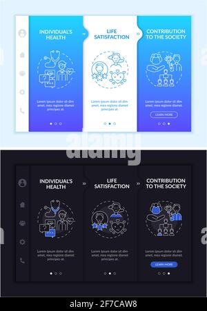 Positive adult development effects onboarding vector template Stock Vector