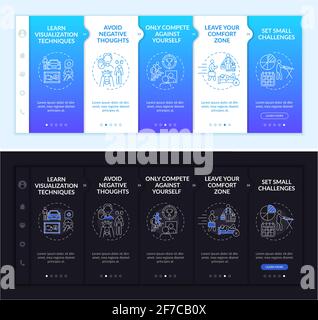 Self-improvement tools onboarding vector template Stock Vector