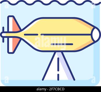 AUV RGB color icon Stock Vector