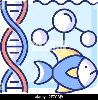 Marine biology RGB color icon Stock Vector