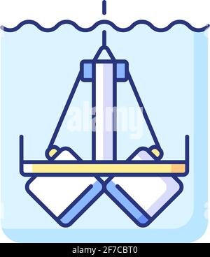 Sediment sampling RGB color icon Stock Vector
