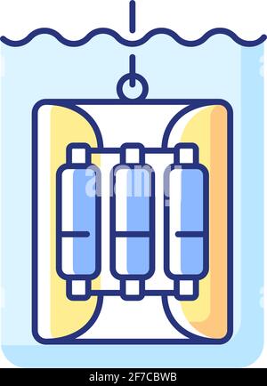 Water sampler RGB color icon Stock Vector