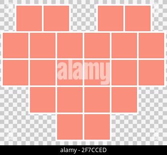 Valentines Day Mood Board Collage Frames Template Heart Shape From 13 Tiles Stock Vector Image Art Alamy