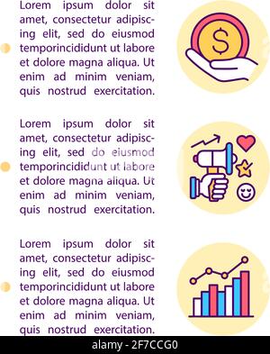 Virtual events sponsorship concept line icons with text Stock Vector