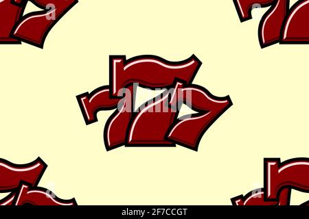 Triple Lucky Sevens seamless pattern background vector illustration Stock Vector